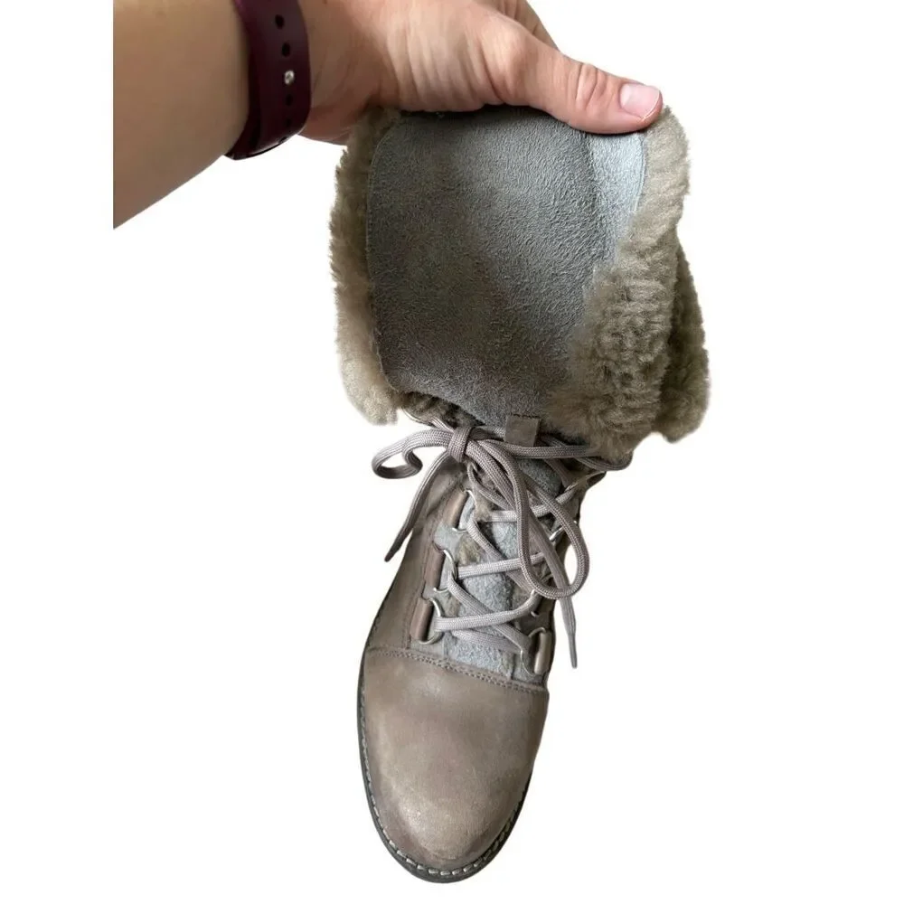 Luxe De Leon‎ Aura Leather Boot size 10 Smoke Gray